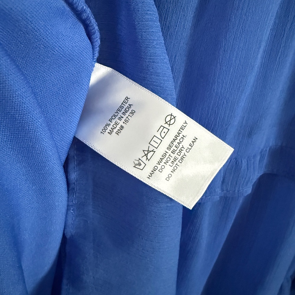 Chic Royal Blue Mini Rouch Dress - Picture 3 of 7
